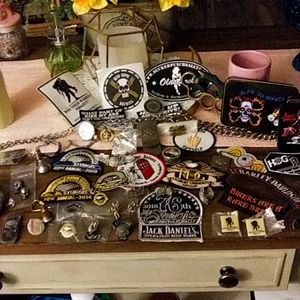Sturgis and harley Davidson large pin and,patch collection